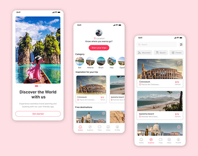 Travel mobile app ui