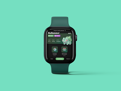 Concept Crunch - Pokédex for Apple Watch apple watch pokedex pokedex ui pokedex watch pokemon pokemon watch app product design smartwatch ui ui design watchos