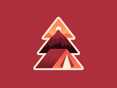 TBT#1 air freshener camp camping car forest grain illustration mountain noise pine sticker sun sunset tbt tent throwback trursday tirangle vintage volcano woods