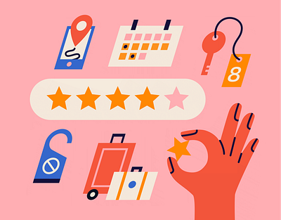 8 Tips for Choosing the best hotel app check list creative flat flat illustration graphic design guide hotel icon illustration procreate travel trip vector web