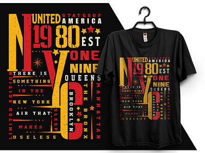 New York City, NYC Typography t-shirt design. Motivational New