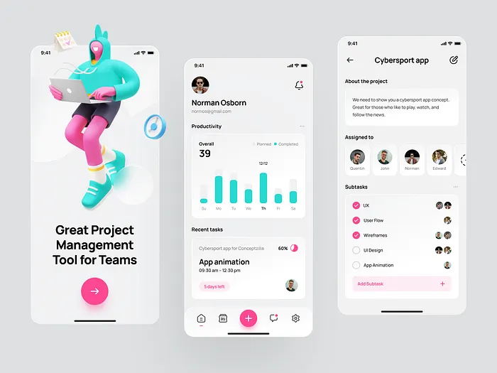Task Management App designs, themes, templates and downloadable graphic ...