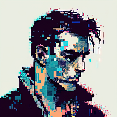 Pixelated 80s 8bit abstract character colorful illustration minimal pexel pixel vexel