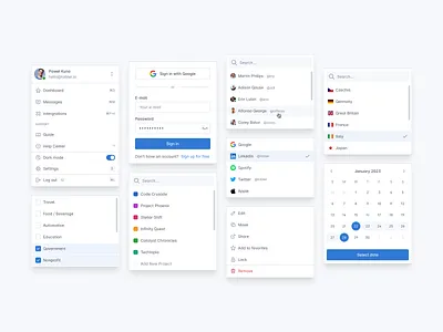 Tabler dropdown menu variations admin bootstrap css dashboard design figma graphic design html ui