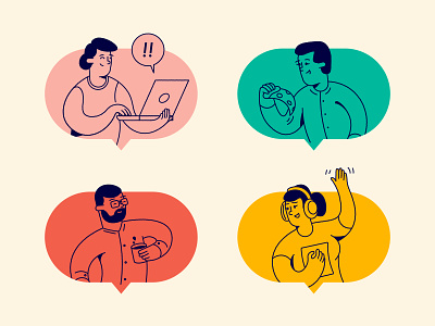 Coworker Illustrations chat coffee company coworker illustration people remote talk team vector wave work
