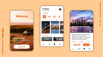 Travel App app design graphic design ui ux