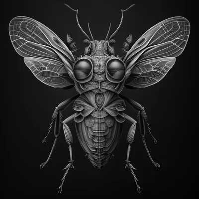 Queen of bugs abstract animal black and white bugs detail insects minimal nature phobia scary wings