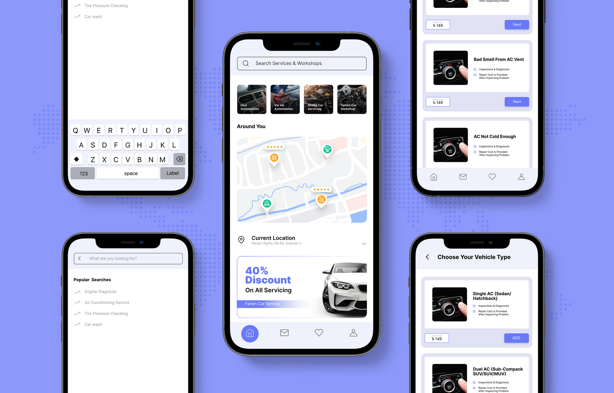 Vehicle maintenance app UI/UX by Ashiqur Rahman on Dribbble