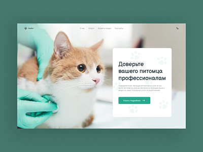 Pet clinic first page animal cat clinic design doctor page pet ui veterinair web