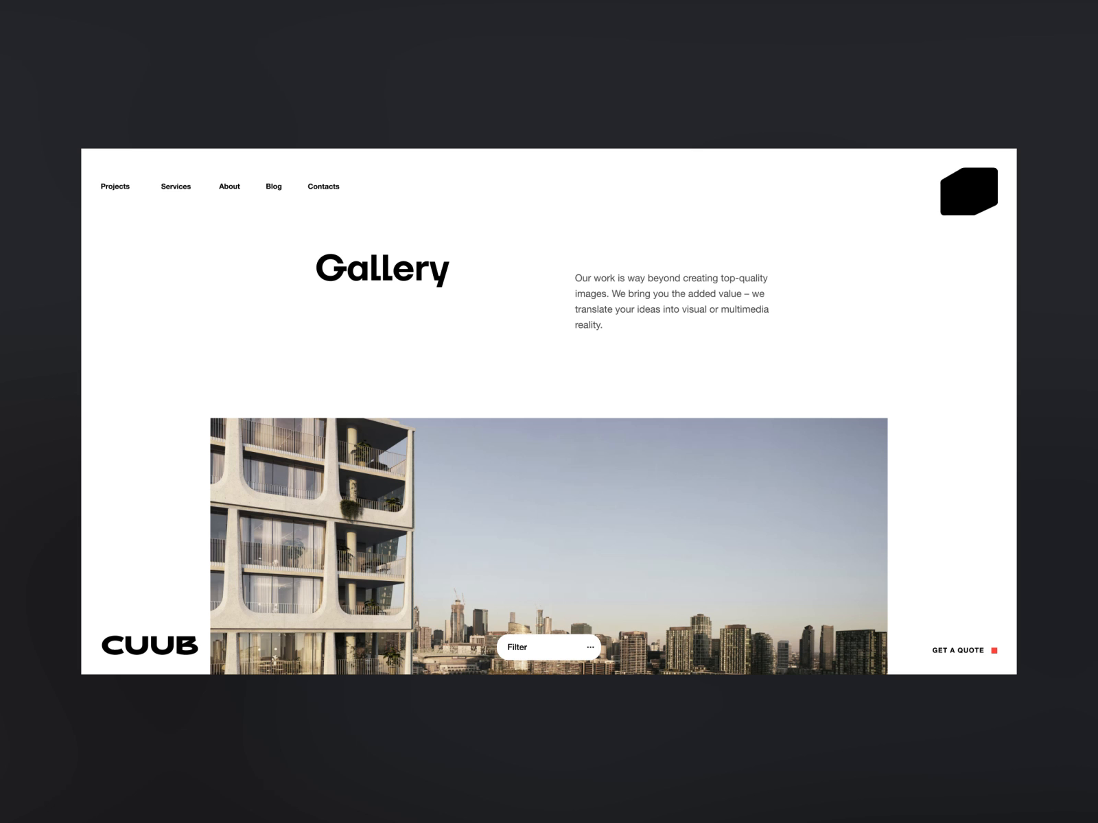 Example of CUUB Studio Gallery Interactions