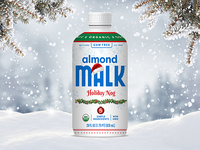 Holiday Egg Nog Drink Design almond design graphic design milk mock up