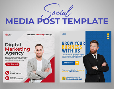 Marketing Social Media Post Template adobe illustrator adobe photoshop branding design digital marketing graphic design logo marketing social media post marketing template motion graphics social media social media banner social media post template