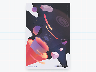OneSignal Beam Launch Poster beam design design system illustration onesignal poster