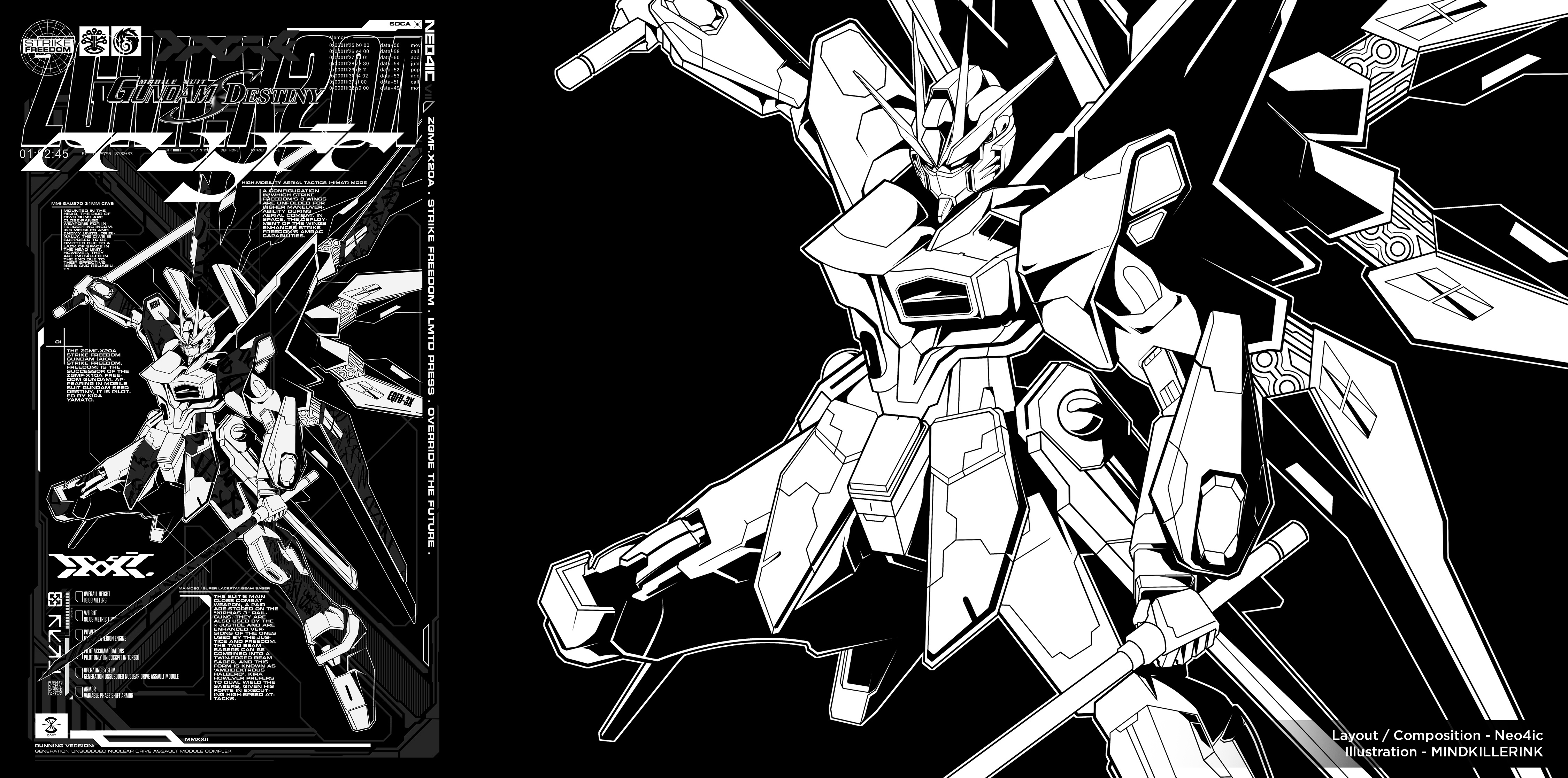 MINDKILLERINK x Neo4ic - Gundam design gundam illustration mindkillerink neo4ic