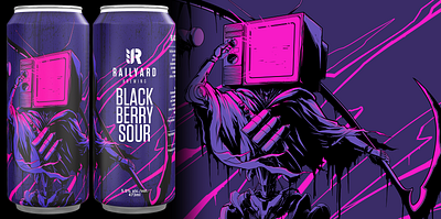 Railyard Brewing - Black Berry Sour beer beerart beerlabel design illustration mindkillerink mki