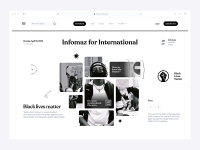 Infomaz - News landing page clean clean design hero section landing page news news design news hero section news landing page ui ui design ux web