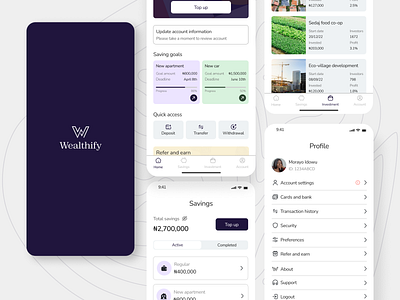 Savings App Design design fintech mobiledesign productdesign savingsapp ui userinterface