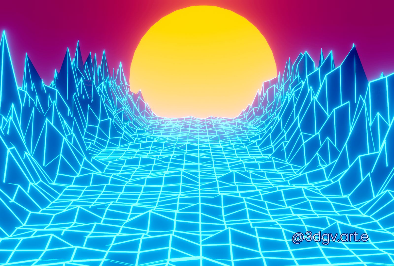 3D vaporwave / retrowave sun by Grecia V. on Dribbble