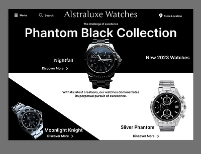 Luxury Watch Web Site Design: Landing Page / Home Page UI graphic design landing page ui website