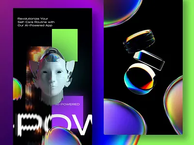 AI. Visualization 3d ai animation branding c4d design glass graphic design holo illusion modern motion motion graphics robotics shape ui