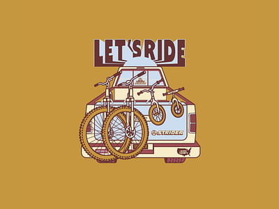 Let's Ride - T-Shirt Designs biking graphic design illustration illustrator mountain bike ride screenprint shirt strider vector