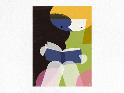 Reading relaxes me. graphic design illustration