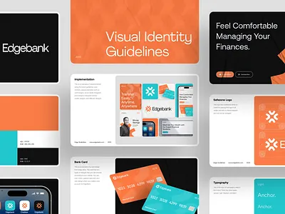 EdgeBank - Brand Guidelines banking brand brand design brand guide brand guidelines branding card design finance finance branding guidelines logo mockup money