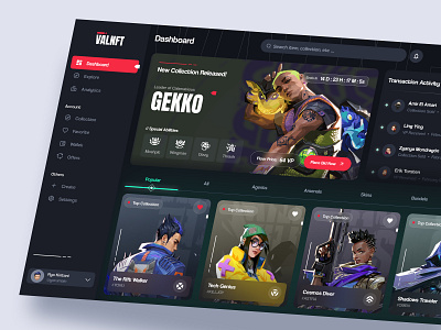 ValNFT - NFT Dashboard Concept android app bitcoin blockchain crypto cryptocurrency dashboard design ethereum mobile nft nft dashboard nft design ui uiux valorant web3