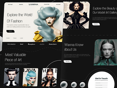Fashion Landing Page Ui Design case study clean web ui creative website fashion fashion landing page ui fashion web ui figma landing page lumina minimal website models website ui modern trendy website design website inspiration