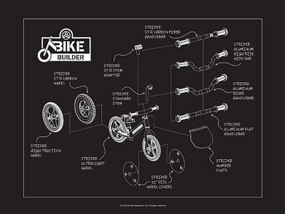 Bike Builder Blueprint Illustration bike blueprint diagram graphic design illustration illustrator strider vector