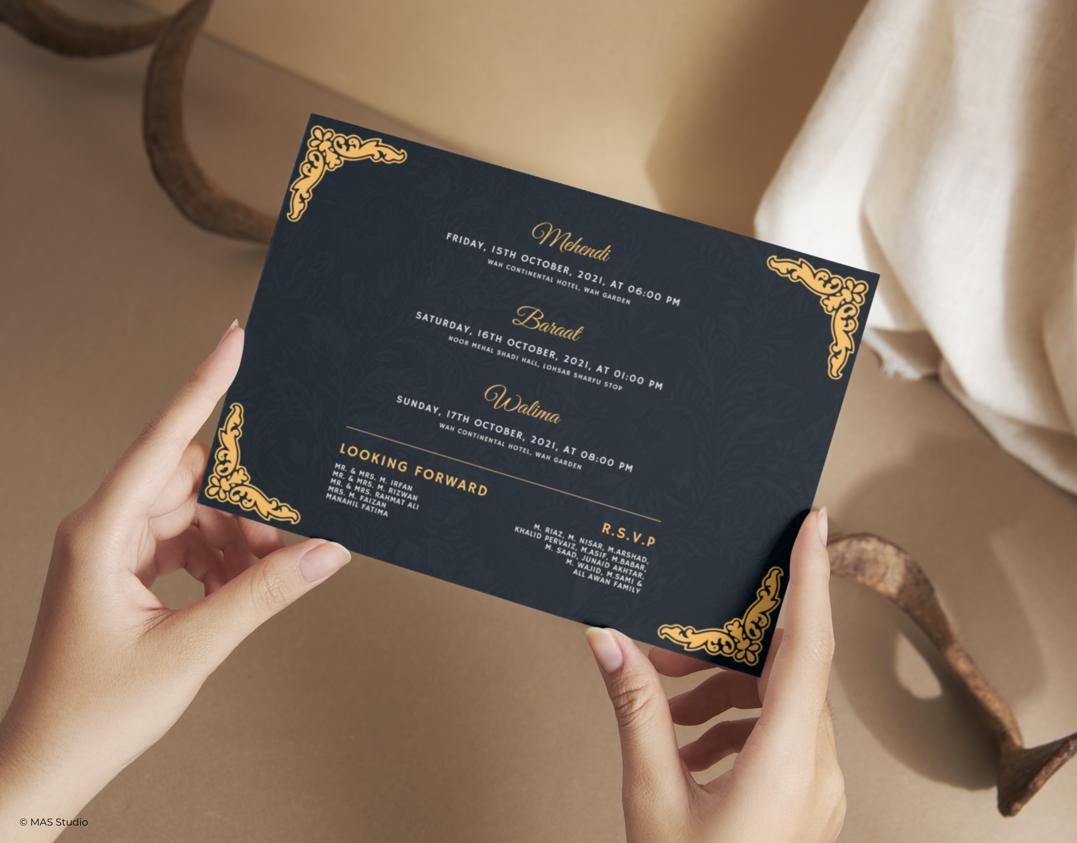 Example of Elegant & Custom Wedding Card Design