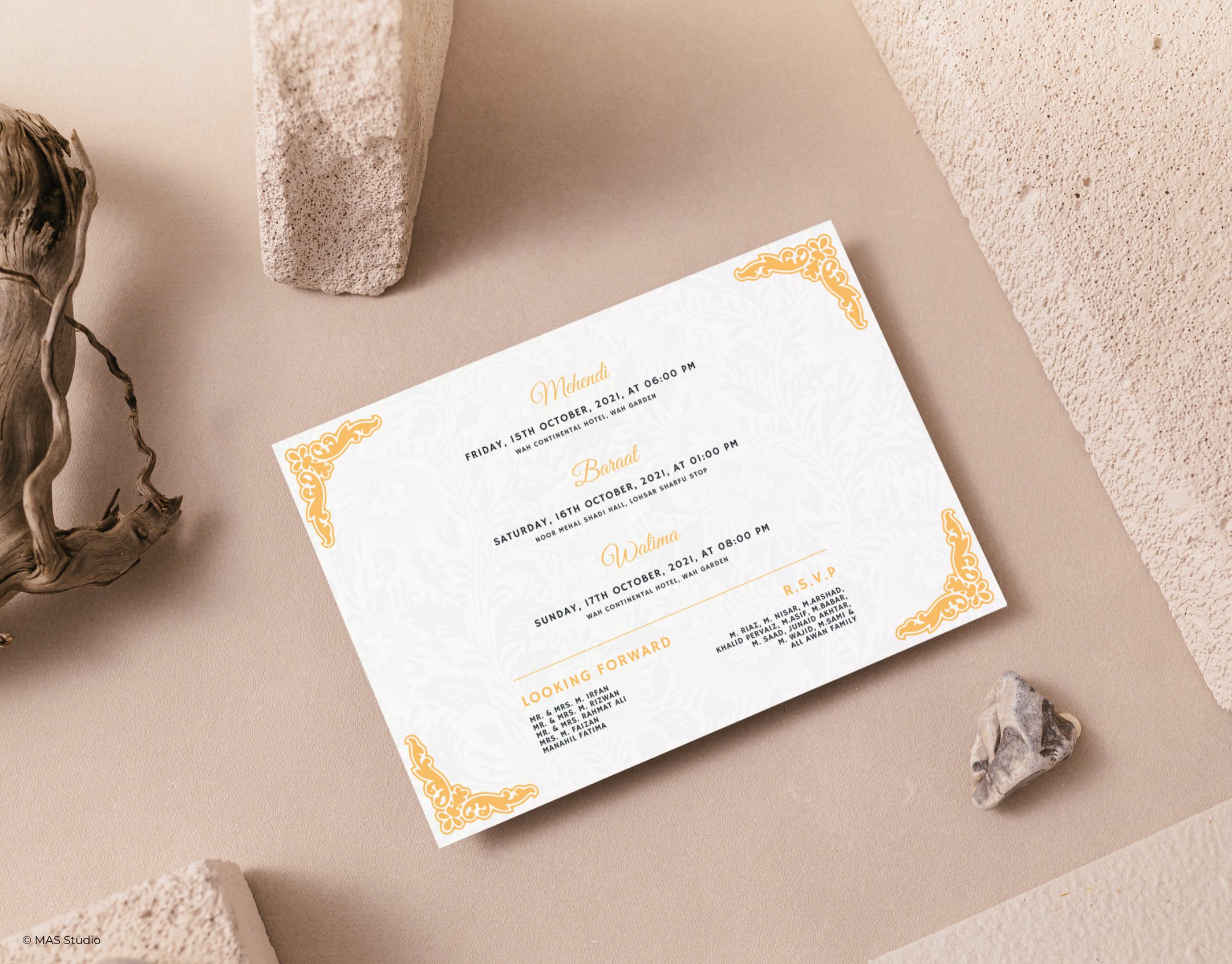 Example of Elegant & Custom Wedding Card Design
