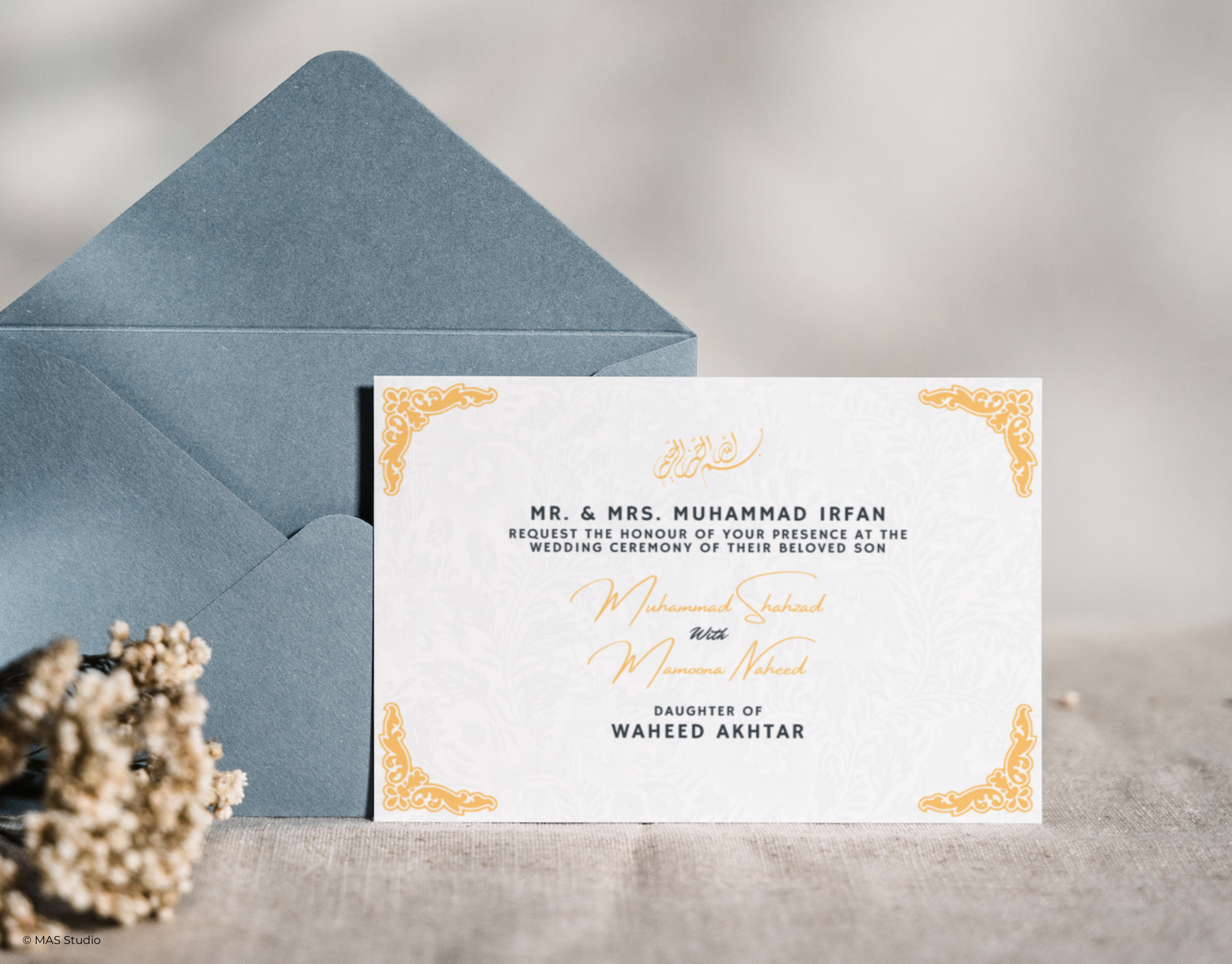 Example of Elegant & Custom Wedding Card Design