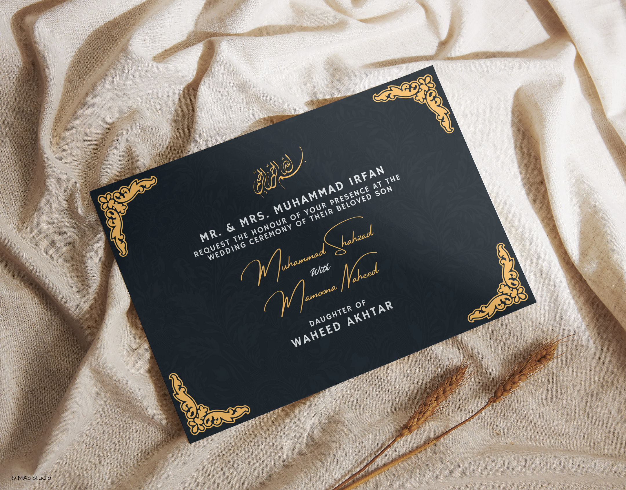 Example of Elegant & Custom Wedding Card Design
