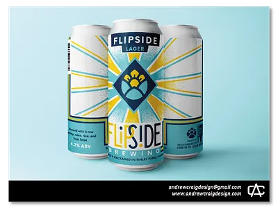Flipside Lager beer labels branding design graphic design illustration vector