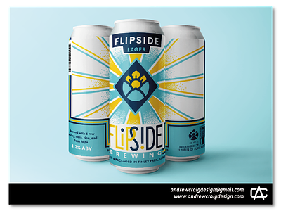 Flipside Lager beer labels branding design graphic design illustration vector