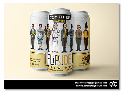 Joy Thief Hazy IPA art beer labels branding design graphic design illustration vector