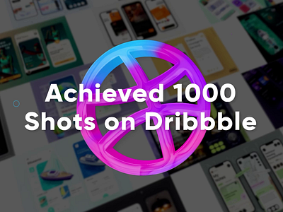 Celebrating 1000 Shots on Dribbble 3d after effects android animation app branding congrats dashboard design dribbble illustration ios iphone motion motion graphics nickelfox online startup ui ux