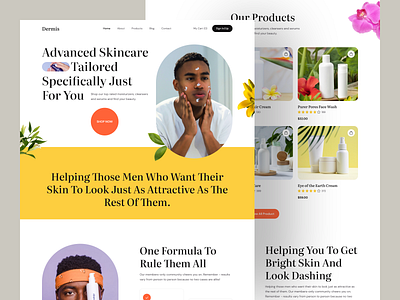 Beauty Product Landing Page beauty beauty product cream design homepage landing page man beauty moskur skin skin care ui design uiux web design web ui website