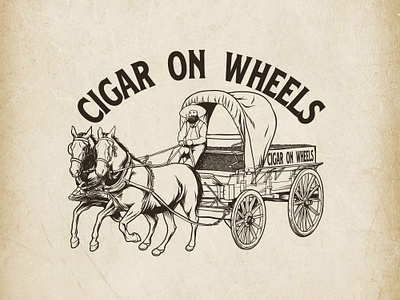 Illustration project for a cigar brand artwork branding cigar classic design horse illustration logo old style vector vintage wheels