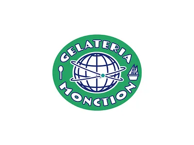 Gelateria Monction Logo2 branding gelateria globe graphic design illustration logo typography