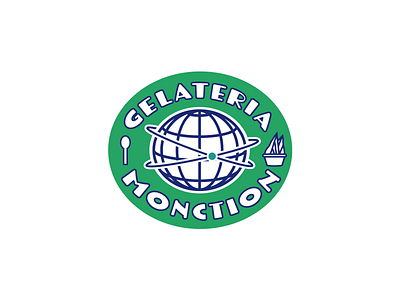 Gelateria Monction Logo2 branding gelateria globe graphic design illustration logo typography