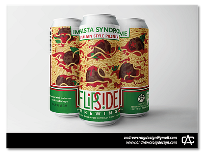 Impasta Syndrome Italian Pilsner beer label branding design graphic design illustration vector