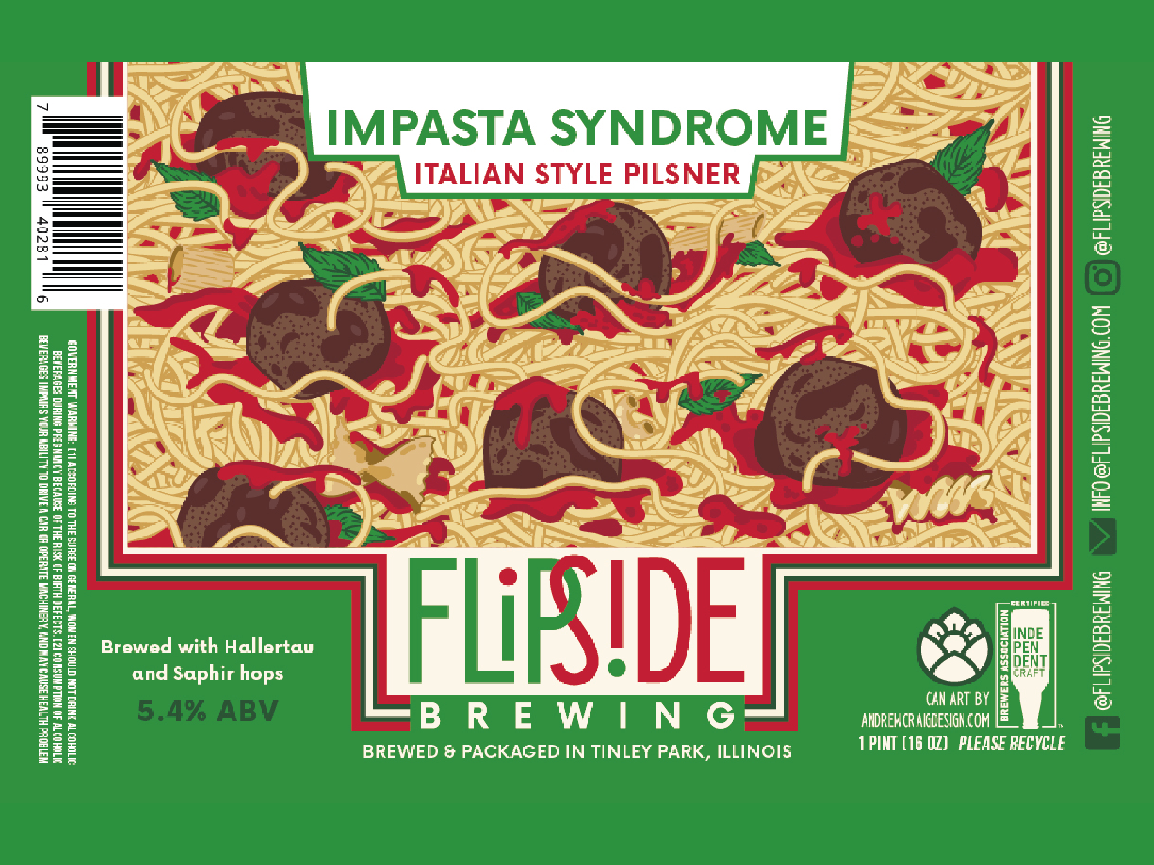 Impasta Syndrome Italian Pilsner by Andrew Craig on Dribbble