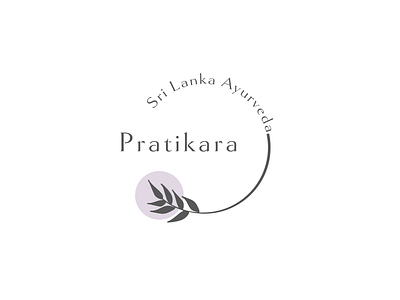 Pratikara Logo ayurveda branding graphic design illustration leaf logo moon typography
