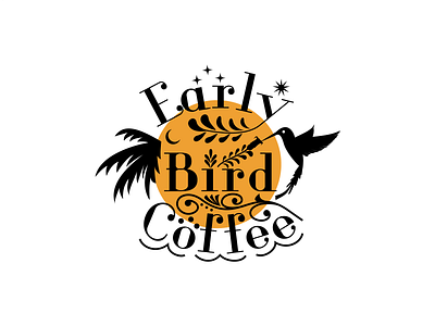 Early Bird Coffee Logo bird branding graphic design illustration leaf logo moon star sun typography wave
