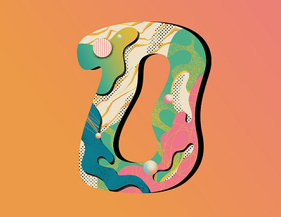 'D' for 36 Days of Type 36daysoftype abstract challenge concept design flat illustration illustrator lettering letters patterns shapes texture type