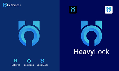 Letter H and Lock Icon combination Heavylock logo design 3d logo company logo creative logo graphic design heavylock logo letter logo lock icon logo logo design modern logo rafikhassan87