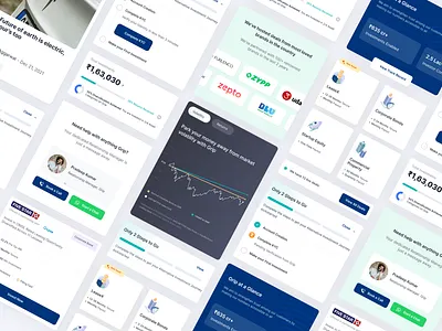 Card Components for Grip - India's Top Alt Investment Platform app cards charts design finance fintech invest ios mobile money product design save ui