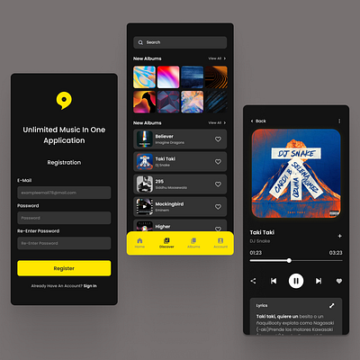 Music Player App appdesign figma freelance mobiledesign productdesign ui uidesign uiux ux